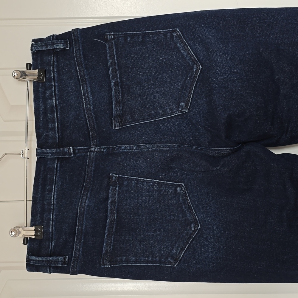 Women's Dark Blue Frayed Hem Jeans - Picture 4 of 6